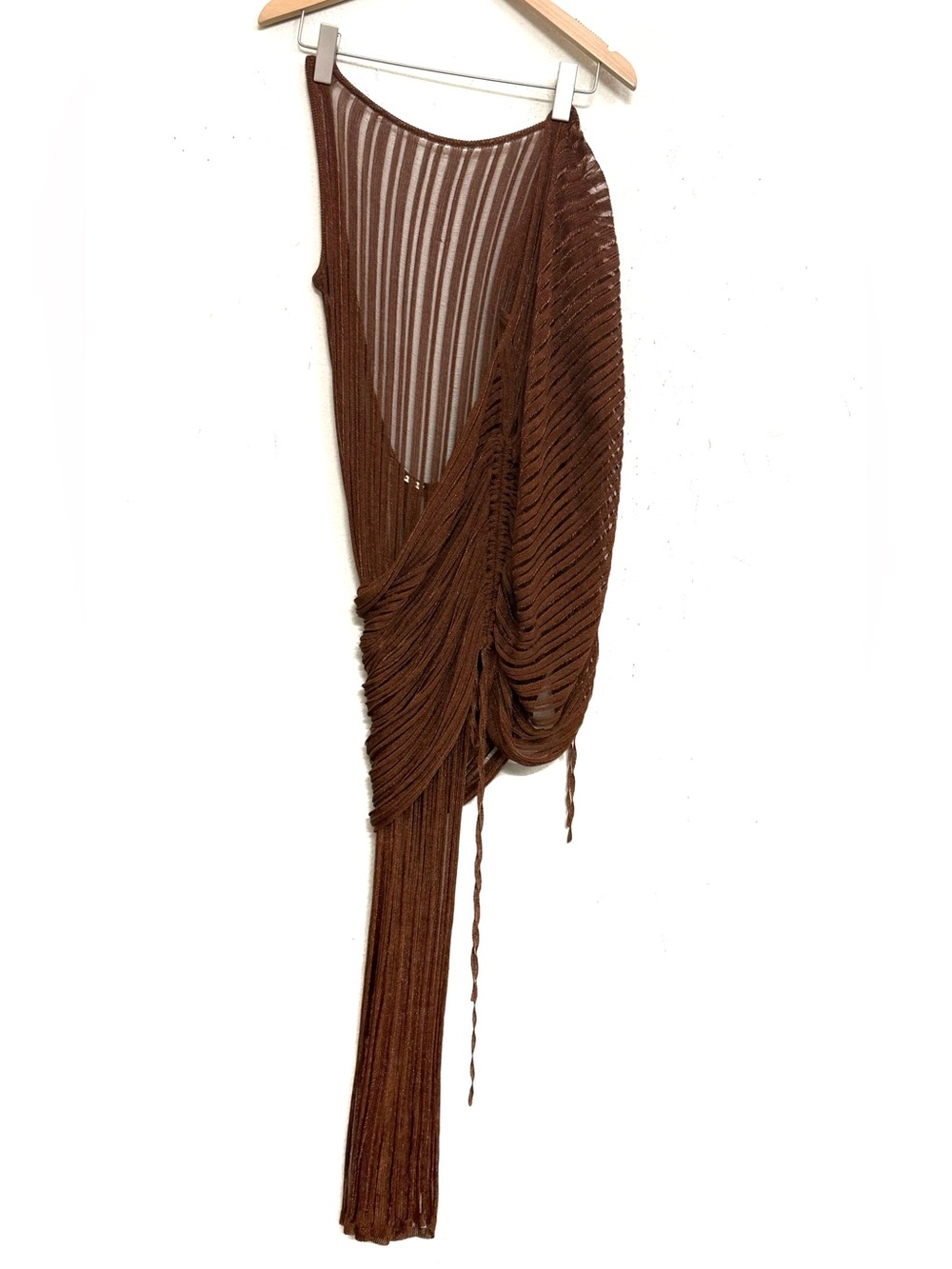 Cult Gaia Kaya Chainmail knit Metallic Midi Dress with Detachable Poncho Sz S - Picture 16 of 17